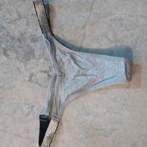 New gray thong panties underwear size S